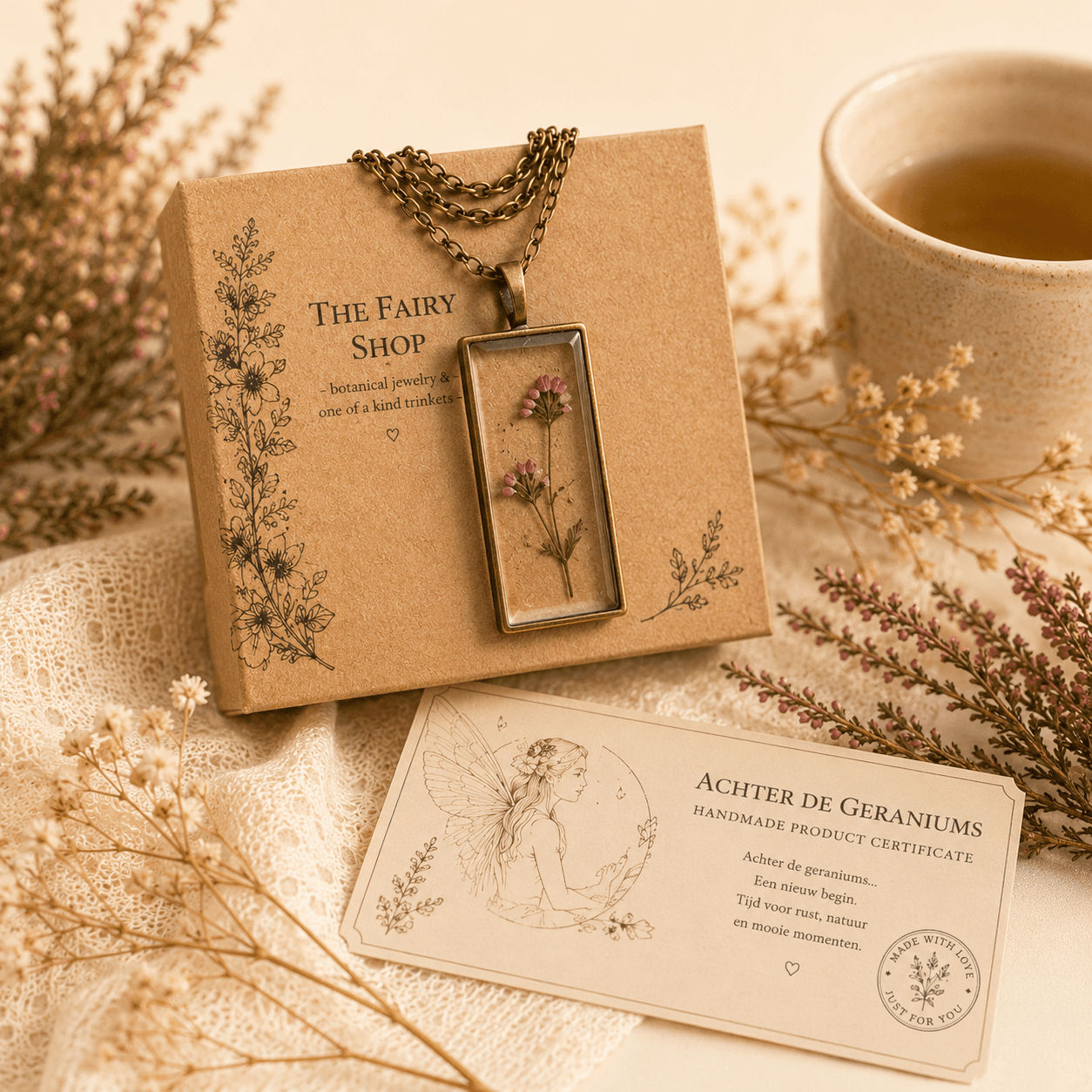 Handgemaakte geranium hanger