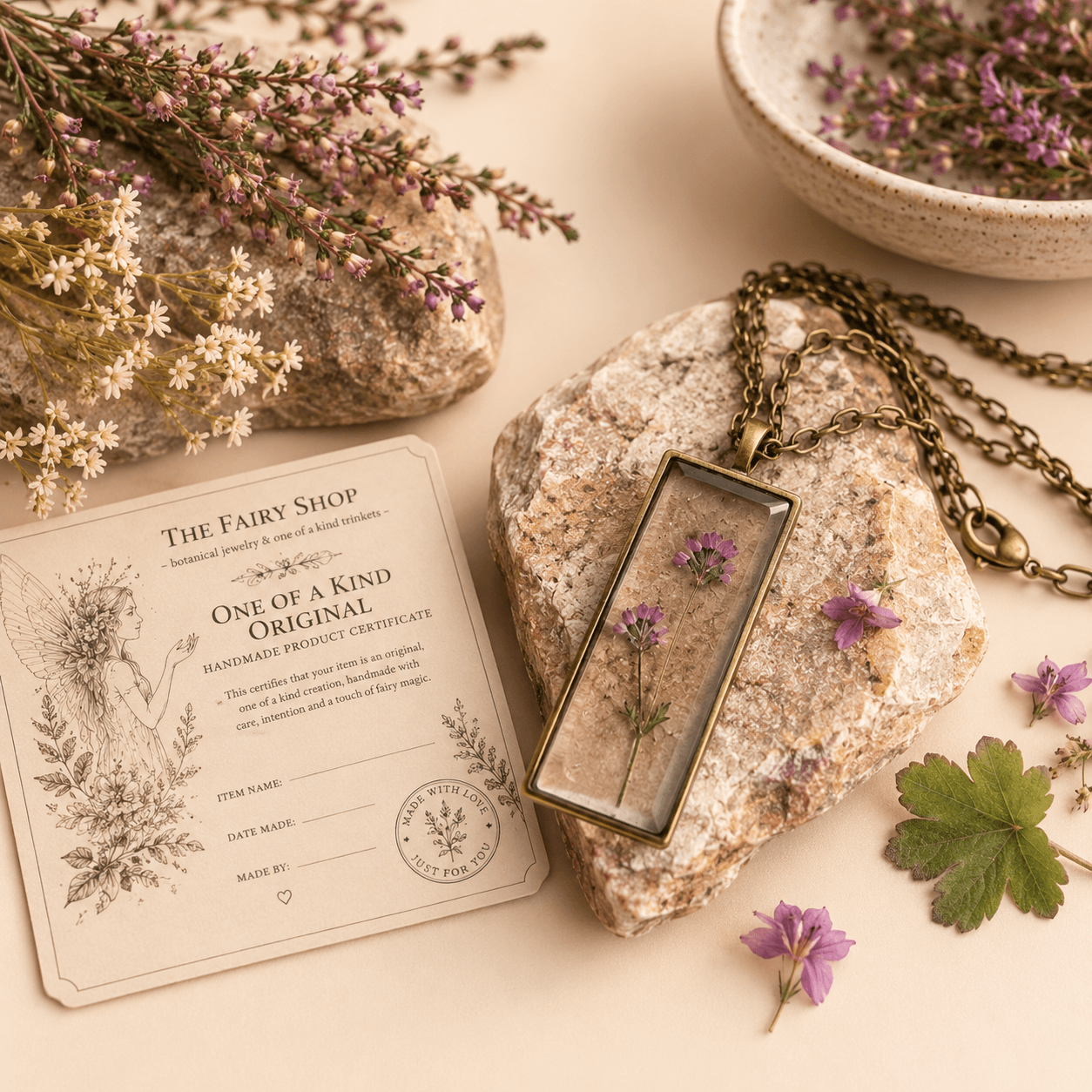 Botanische sieraden detail